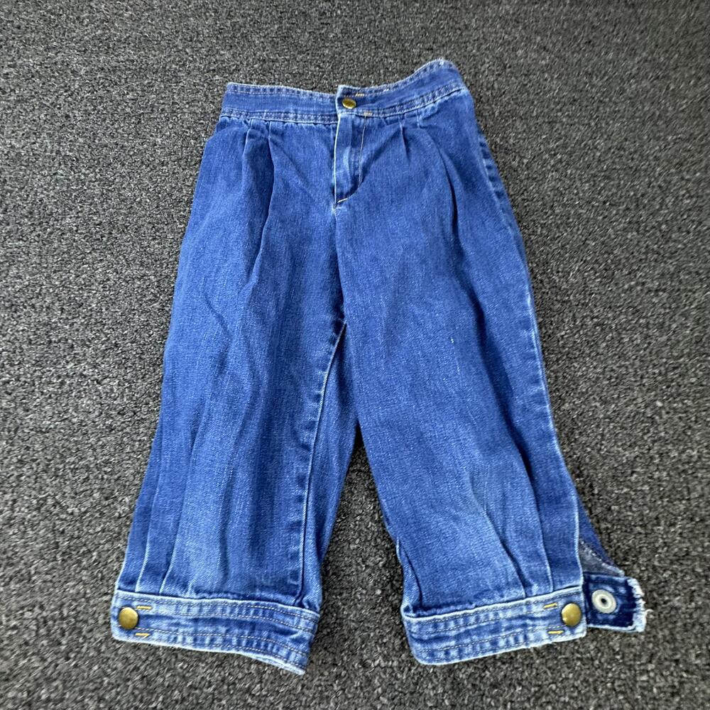 Luv It Pants Unisex Kids 4 Blue Ankle Denim Cotton Relaxed Fit Pockets Fall